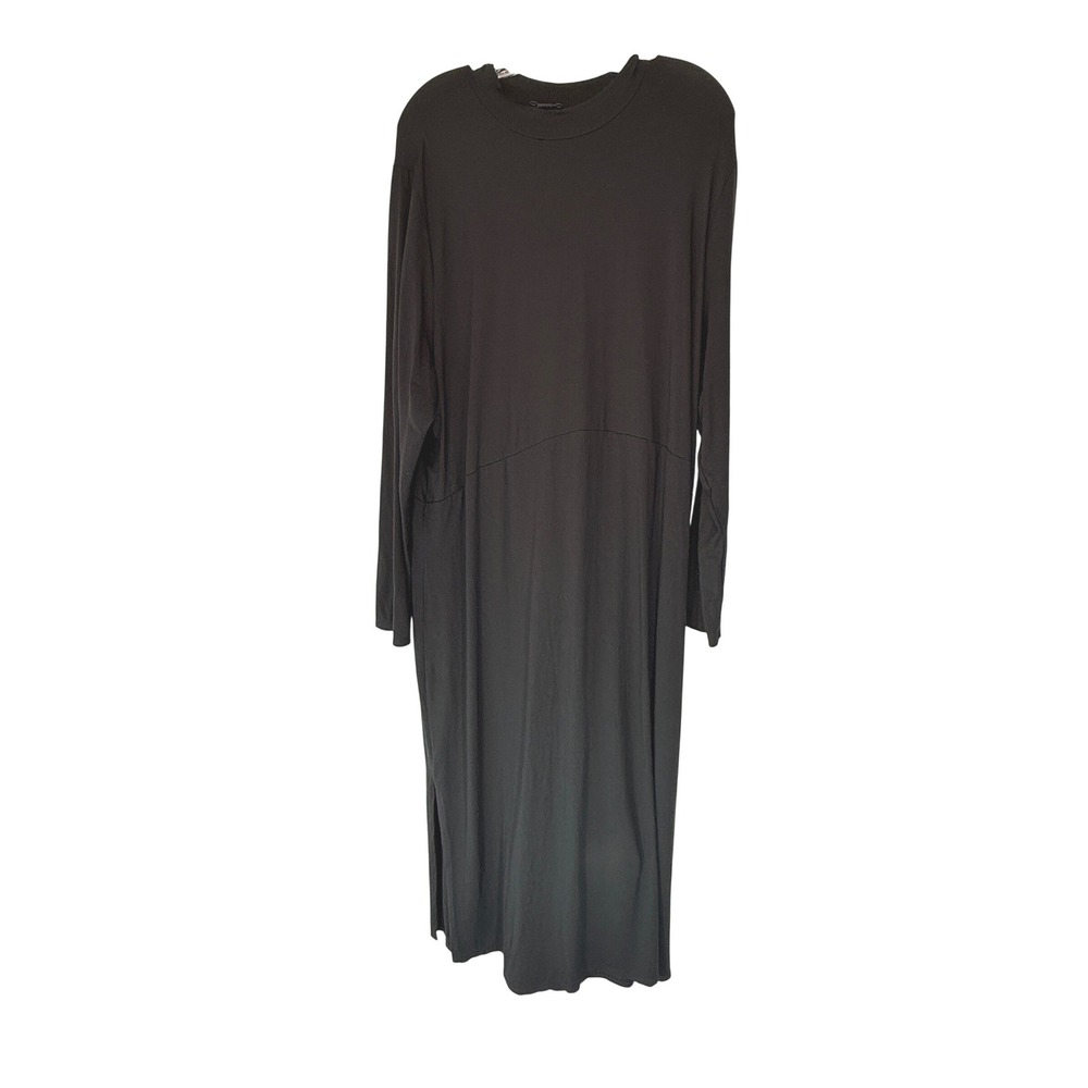 J. Jill Wearever Collection Midi Dress Black Long Sleeve Mock Neck Neutral XL